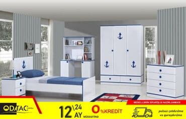 kubik gəncə: Oğlan və qız üçün, Yeni, Təknəfərlik çarpayı, Komod, Dolab, Tumba — 1