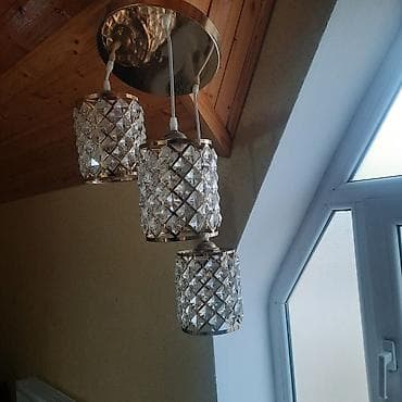 rum reqemli divar saatlari: Çılçıraq, 3 lampa, Metal — 4