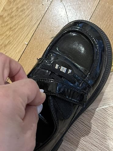 qara ayaqqabılar: Uşaq ayaqqabısı – laklı qara loafer/sniker hibridi - Rəng: parlaq — 3