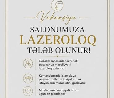 İş: Vakansiya: Lazeroloq Bright Beauty salonu komandamıza peşəkar — 1