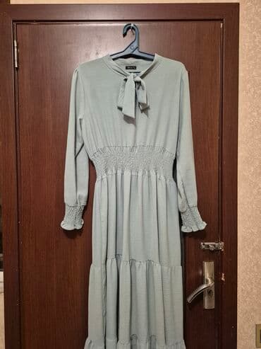 детские платья с длинным рукавом: Повседневное платье, Макси, M — 1