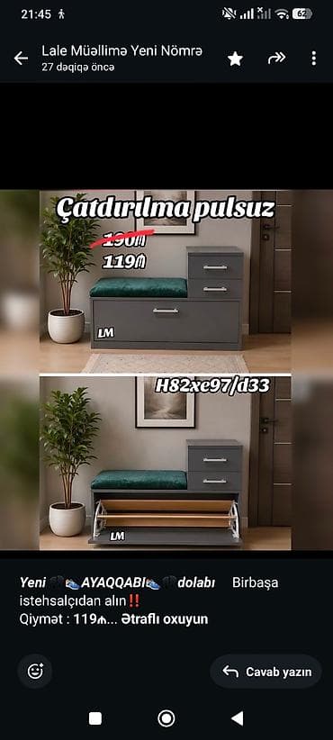 Мебель на заказ: _*Yeni 👣👟AYAQQABI👟👣dolabı*_ Birbaşa istehsalçıdan alın‼️ Qiymət  — 1