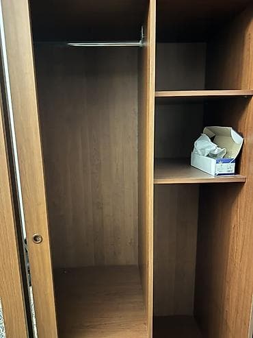 paltar dolab: Qarderob dəsti – sürüşkən güzgülü şkaf və komod - Material: ağac — 2