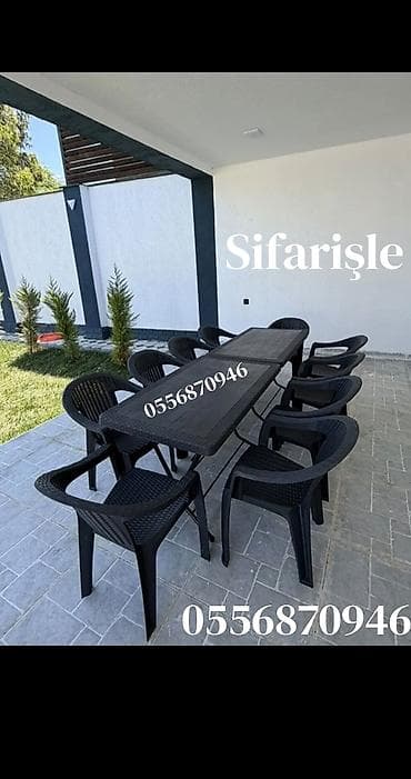 Yeni, Dördbucaq masa, 6 stul, Qatlanan, Stullar ilə, Plastik, Türkiyə lalafo.az -da Yeni, Dördbucaq masa, 6 stul, Qatlanan, Stullar ilə, Plastik, Türkiyə