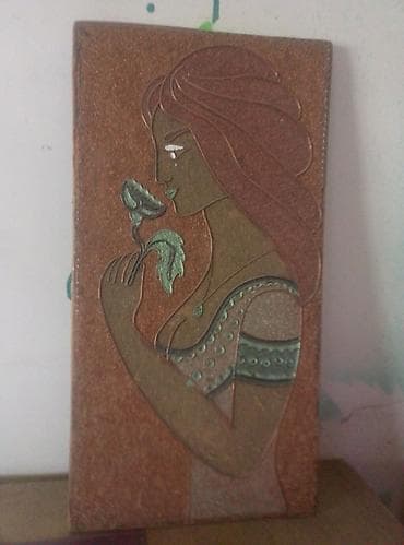 qab gulleri: Bürünc relyef panellər – 2 ədəd - Material: bürünc tonlarda metal — 2