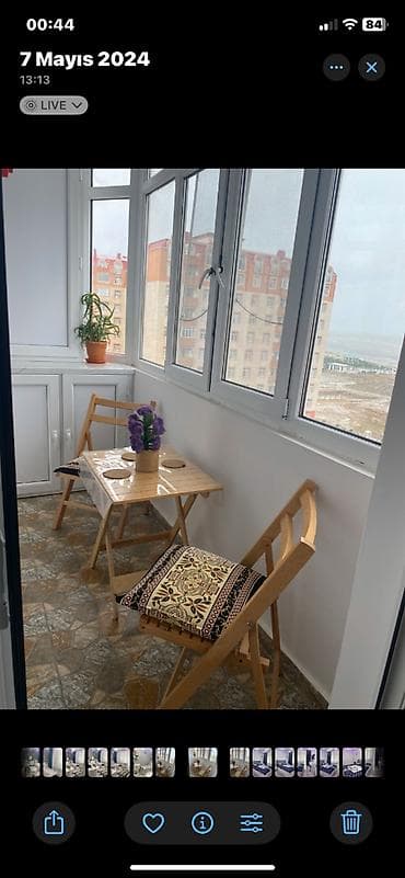 dirnaq masa: İşlənmiş, Kvadrat masa, 2 stul, Qatlanan, Stullar ilə, Taxta, Azərbaycan — 2