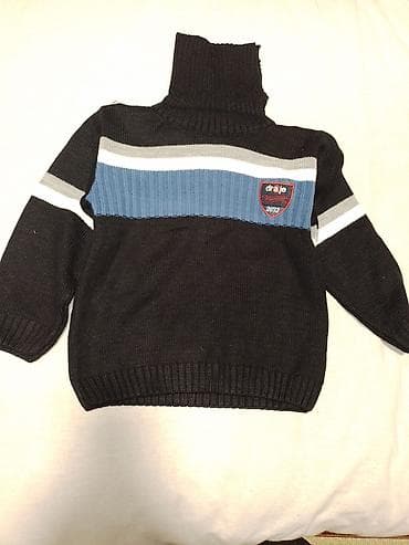 Dəstlər: Uşaq geyimləri dəsti - Boz-naxışlı triko sviter: Göy-boz, ağ və — 2