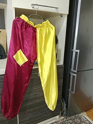 cırt cırt saclar: Klovn kostyumu dəsti - Parlaq atlas materialdan ikirəngli (sarı və — 2