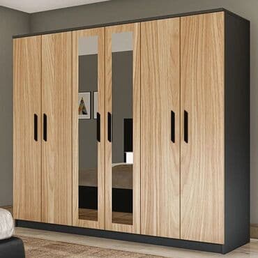 ütü masası şkaflı: Düz dolab, Yataq otağı üçün, Paltar üçün, Açılan, Korpuslu, 5 qapı — 1