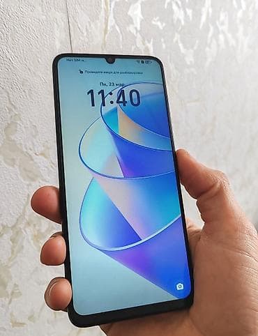 ТВ и видео: Honor X7a, 128 ГБ, цвет - Черный, Сенсорный, Отпечаток пальца, Две SIM карты — 2