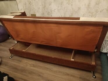 кожаный диван: Угловой диван, Б/у, Раскладной, С подъемным механизмом, Ткань, Нет доставки — 6