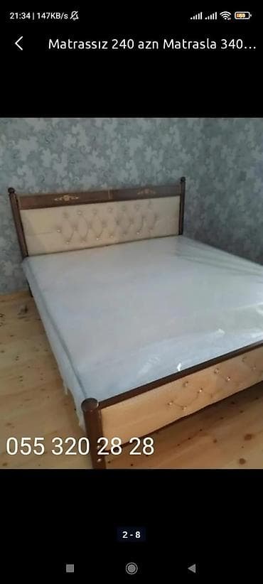 Кровати: Matrasız 230 matrasla 330 rəng secimi edə bilərsiz — 6