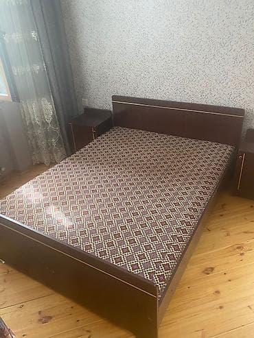 yataq dəsti mebel: 2 təknəfərlik çarpayı, 2 tumba, Dolab, İşlənmiş — 7