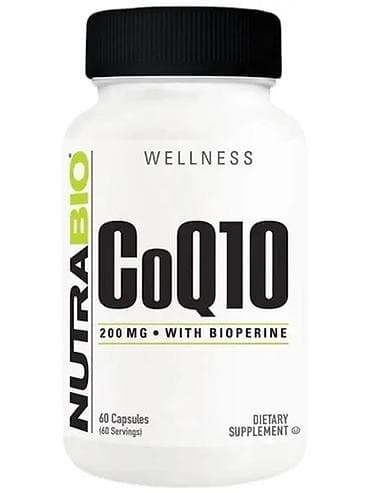 Digər idman qidaları: NutraBio CoQ10 200 mg + BioPerine – qida əlavəsi, 60 kapsul (60 — 1