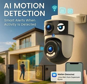 digital: İkili Linzalı 360° Wi‑Fi Təhlükəsizlik Kamerası FHD iki kamera: eyni — 4