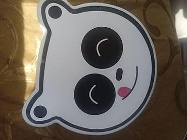 suni gul buketi: Panda şəkilli dekorativ stiker - Dizayn: Gülümsəyən pandanın başı — 1