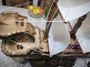 Velosiped aksesuarları: Dekorativ yelkənli gəmi maketi – işıqlı El işidir - Material: ağac və — 7