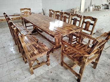 ucuz tul perde: Balkon üçün, Yeni, Açılmayan, Dördbucaq masa, 12 stul — 2