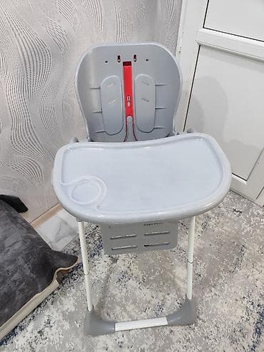 Məktəb çantaları: Uşaq yemək stulu – Baby Home - Rəng: boz/ağ (qırmızı detal ilə) - — 3