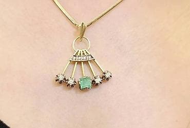 Şəxsi əşyalar: Kulon, Sarı qızıl, 750 Əyar, Brilyant, 1.51-2.00 Karat, 7 g — 4