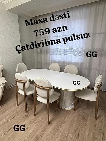 Yeni və Sifarişlə Masa dəsti 759_azn Masanin ölçüsü 2×1 Rəng seçimi