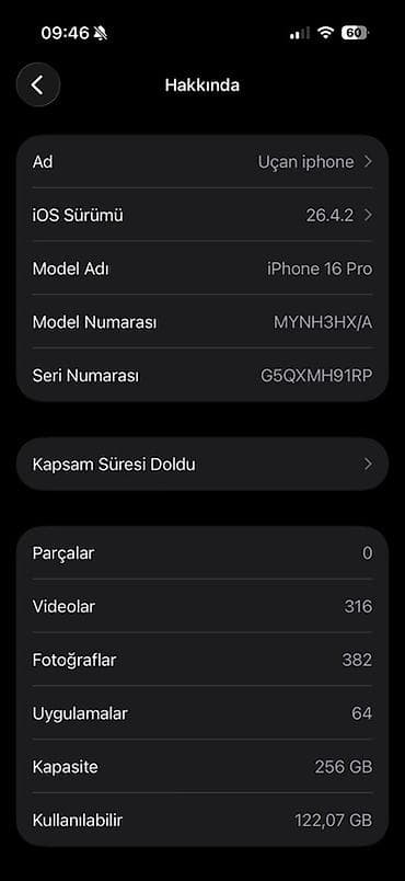 wi və sa: IPhone 16 Pro, 256 GB, Qara — 3