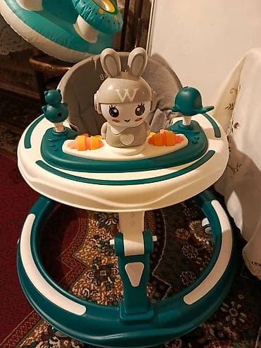 uşaq gəzdirən: Uşaq gəzdirəni / balaca üçün baby-walker - Rəng: firuzə-bəyaz, boz — 2