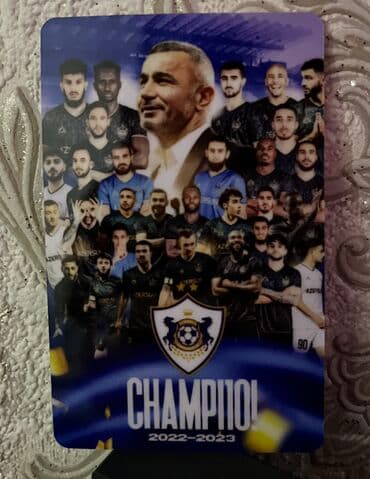 olympiakos karabağ bilet: Qurban Qurbanov imzalı kart orginaldır 100% özünden alınıb — 1