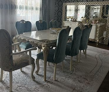Qonaq otağı üçün, Açılmayan, Dördbucaq masa, 8 stul