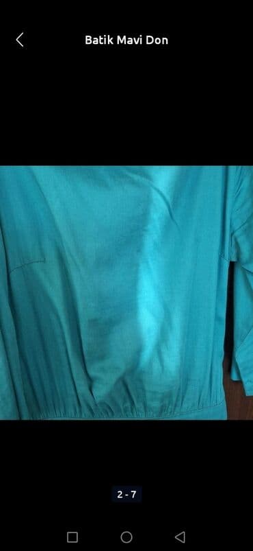 женские платья из замши: Batik mavi don - Rəng: canlı mavi - Model: bel hissəsi yığma — 3