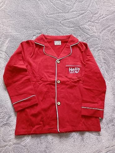 Uşaq pijama dəsti - İki hissə: uzunqol köynək və uzun şalvar - Rəng