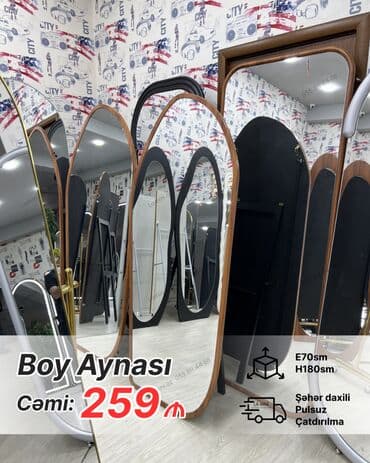 ev ucun guzgulər: Güzgü Döşəmə üstü, Sadə, Arxa işıqlı — 8