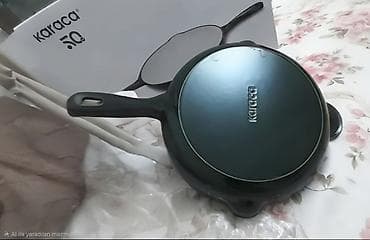 burner tava: Tava, rəng - Yaşıl, Çuqun, 26 sm, Karaca, Türkiyə — 4