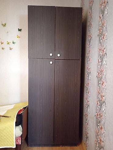 dolab kombi: 4 qapılı, Qəhvəyi, Açılan, Düz dolab — 1