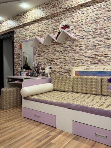 мебель бу баку: Dolab Acilan kreslo Tek neferlik matrasla yataq Oxu masasi guzgu — 4