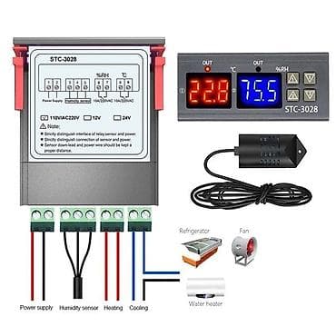 STC-3028 Rütubət və Temperatur Kontrolleri termostat inqibator - İki — 1
