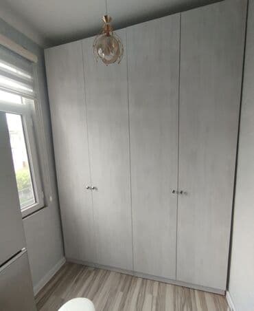 asperatorlar: Ağ rəngdə olan mətbəx mebeli dəsti. Qaz plitəsi və aspirator üçün — 7