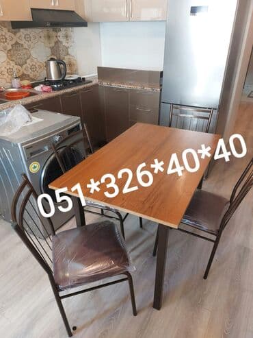 Masa və oturacaq dəstləri: Qonaq otağı üçün, Yeni, Dördbucaq masa, 6 stul — 11