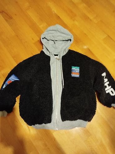 kişi jaketleri: Unisex ikiqat materiallı kapüşonlu jaket - Dizayn: Önü tam fermuarlı — 3