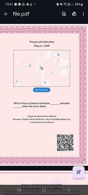 dede qorqud qesebesi: 3 sot, Biznes üçün, Mülkiyyətçi, Kupça (Çıxarış), Texniki pasport — 9
