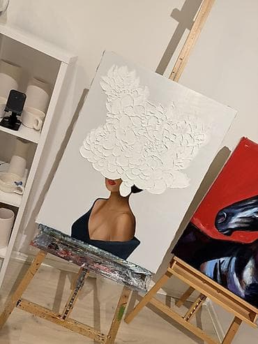 momo sekilleri: Rəsm əsəri – Teksturallya işlənmiş portret - Texnika: kətan üzərində — 5