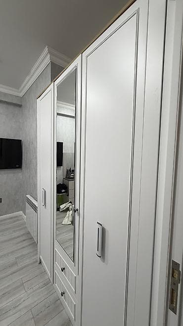 3 qapili dolab: 3 qapılı, Güzgülü, Ağ, Taxta, Açılan, Düz dolab — 9