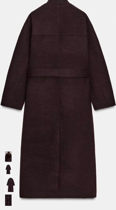 Baş geyimləri: Palto, Zara, M, rəng - Qəhvəyi — 3