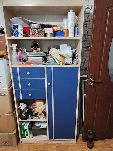 skafi: 2 qapılı, Siyirməli, Mavi, Digər material, Açılan, Düz dolab — 2