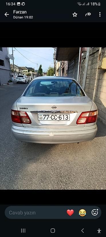 nissan sunny radiator: Nissan Sunny sedan öz adımadı. - Kuzov: sedan, gümüşü rəng - Mühərrik — 2