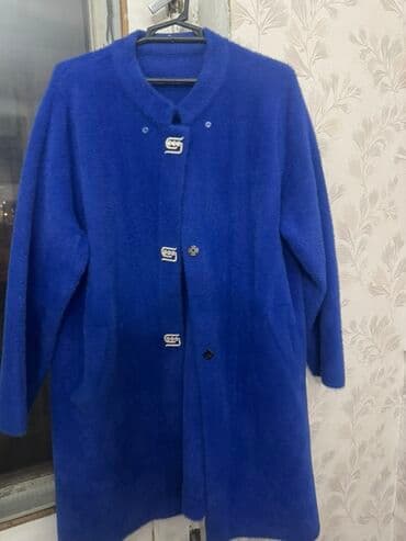 don ikisi bir yerdə: Mavi rəngli qadın palto - Rəng: parlaq kobalt/mavi - Model: düyməsiz — 1