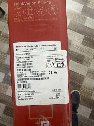 şirə: Lenovo ThinkVision S24-4e LCD Monitor (Model: A25238FS0, MTM — 2