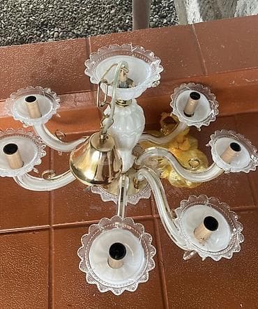 kəndir: Çılçıraq, 7 lampa, Şüşə — 1