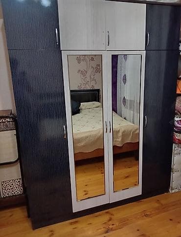 işlənmiş skaf: İşlənmiş, 3 qapılı, Güzgülü, Açılan, Düz dolab — 5