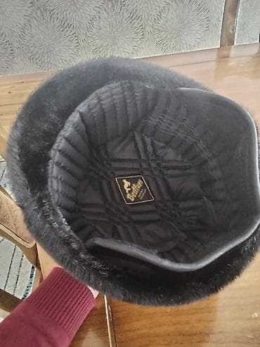 dini papaqlar: Qara xəz papaq - Klassik siluetli, hündür formalı qara papaq - — 8